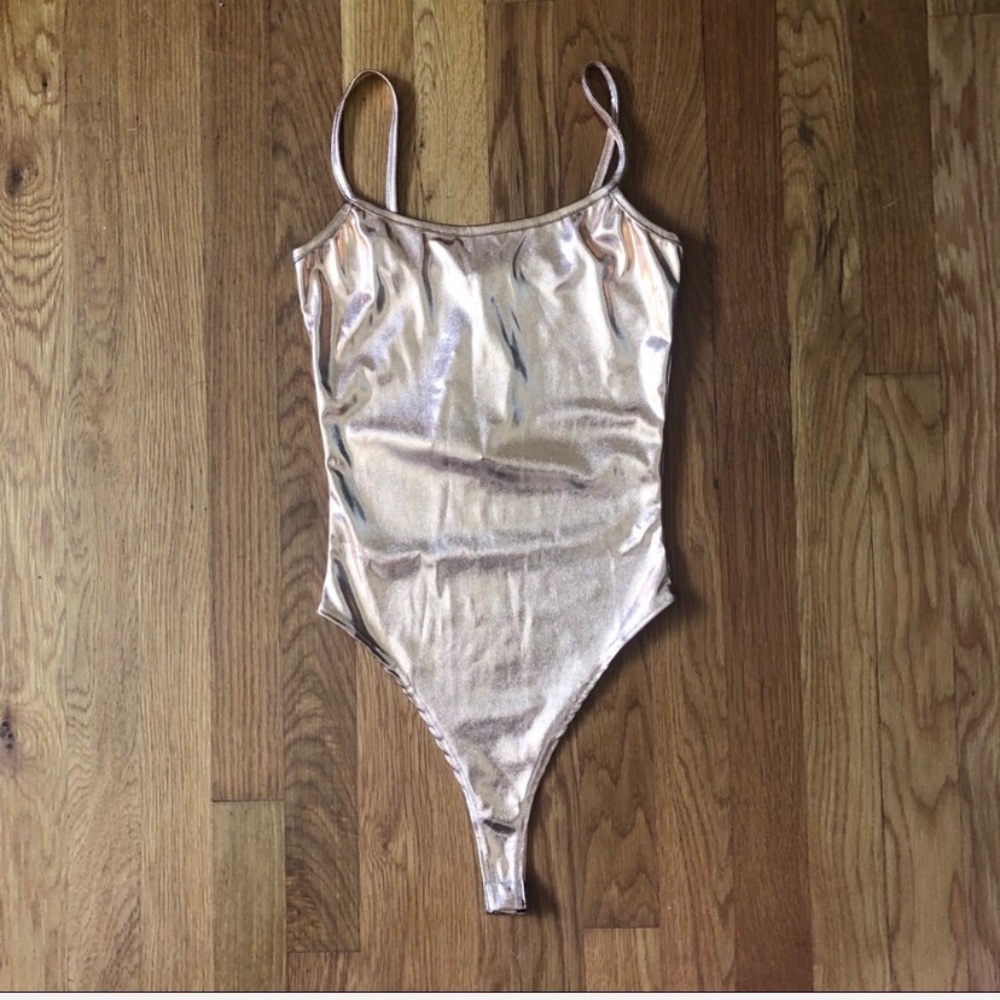 Knit Bodysuit in Rose Gold